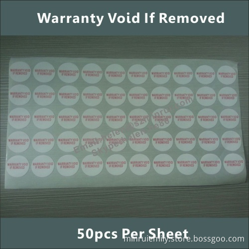Tamper Proof Round Destructive Warranty Void Sticker,eggshell Paper Warranty Void If Removed Label Printing 